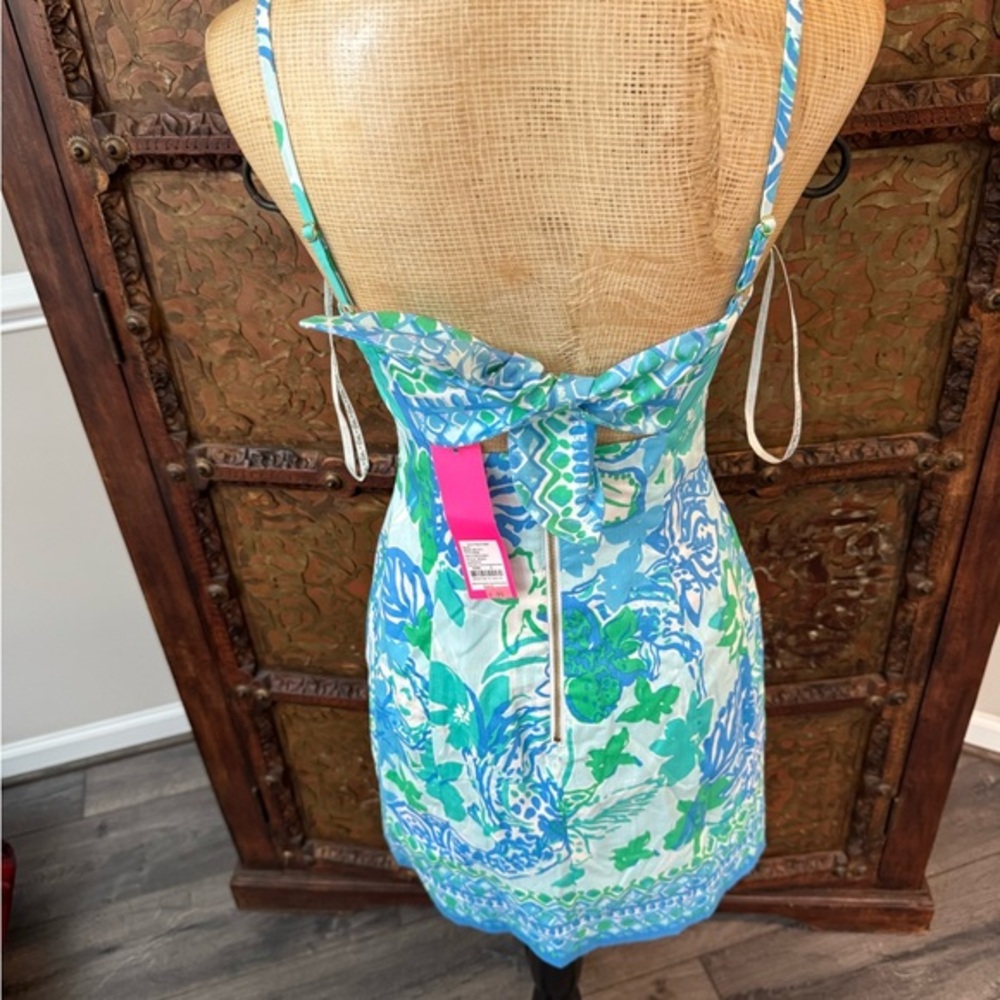 Lilly Pulitzer Blue and Green Mini Dress 2 - Picture 4 of 13